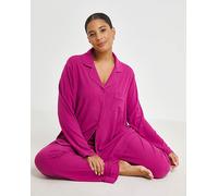 Pretty Secrets Supersoft Ribbed Pj Set Pink 28/30