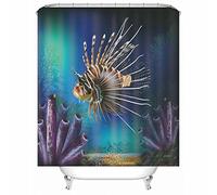 Pretty Shower Curtain Green, Western Shower Curtains foThe Throom Polyester Underwater World Fish Decorative for Thtub 180X180cm