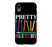 Pretty Sketchy Art Lover Colored Pencils Artist Case for iPhone XR
