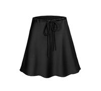 Pretty Skirt For Women Satin Mini Skirts Women Silk Short Skirt For Woman Drawstring High Waist Satin Skirt A Line Women Short S Black