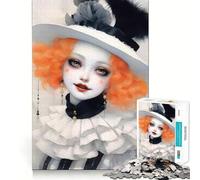 Pretty Smiling Pierrot 1000 Piece Jigsaw Puzzle for Teenagers Smart Game Relaxed Mind Pattern Assembly Santa Wish List (38x26cm)