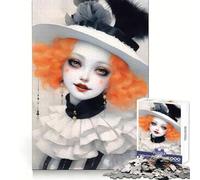 Pretty Smiling Pierrot 1000 Piece Jigsaw Puzzle for Teenagers Smart Game Relaxed Mind Pattern Assembly Santa Wish List (38x26cm)