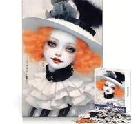Pretty Smiling Pierrot Jigsaw Puzzles for Teenagers 1000 Brain Workout Toy Simple Fun Image Assembly Cherished Gift (50x75cm)