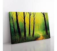 Pretty Spring Forest Vol.5 Canvas Wall Art Print Ready to Hang, Framed Picture for Living Room Bedroom Home Office Décor, 50x35 cm (20x14 Inch)