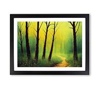 Pretty Spring Forest Vol.5 H1022 Framed Print for Living Room Bedroom Home Office Décor, Wall Art Picture Ready to Hang, Black A3 Frame (46 x 34 cm)