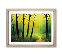 Pretty Spring Forest Vol.5 H1022 Framed Print for Living Room Bedroom Home Office Décor, Wall Art Picture Ready to Hang, Oak A3 Frame (46 x 34 cm)