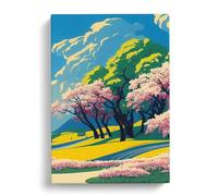 Pretty Spring Landscape Canvas Print | Gallery Wrapped 30mm Frame Wall Art | 30x20 inches | Ready to Hang | Modern Landscape Picture | Living Room Bedroom Lounge Office