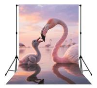 Pretty Sunset Pink Flamingo Backdrop for Photography,5x7ft Backdrop Picture Back Drop Banner Personalized Photo Backdrops Curtain for Fireplace Home Decoration Newborn Birthday Wedding Party