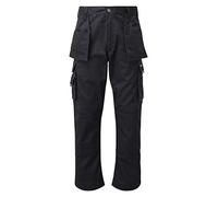 Pretty T Things Mens Combat Cargo Pants Quality Trousers Knee Pad Pockets Hard Wearing Work Trousers Fly Zip 30-50 (32W / 30L, Black)