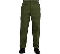 Pretty T Things Men's Elasticated Adjustable Waist Casual Smart Work Plain Rugby Trousers Pants in Four Attractive Colors in Olive Green, Waist 46" (29" Inside Leg)