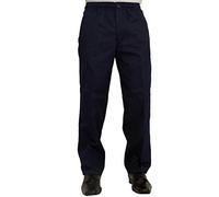 Pretty T Things Men's Elasticated Adjustable Waist Casual Smart Work Plain Rugby Trousers Pants in Four Attractive Colors in Navy, Waist 40" (27" Inside Leg)