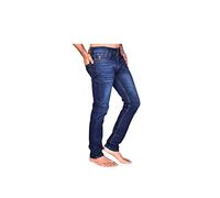 Pretty T Things Men's Regular Wear Jeans Relaxed Fit Pockets Jean Pant Stretch Denim Slim Straight and Tapered Leg Jean for Men's (Leg Length 32’’) (Waist 34'' (Inside Leg 32''), Dark Blue)