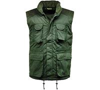 Pretty T Things New Men's Designer Multi Pocket Padded Gilet Full Zip Work Body-Warmer Cord Jacket UK Sizes S-4XL (Olive Green, XL)