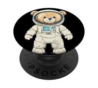 Pretty Teddy Bear Astronaut Looking for Aliens PopSockets Adhesive PopGrip