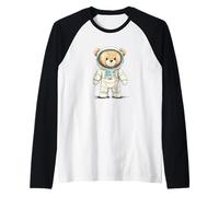 Pretty Teddy Bear Astronaut Looking for Aliens Raglan Baseball Tee