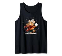 Pretty Teddy with Winter Hat and Shawl for Snowball Battles Tank Top
