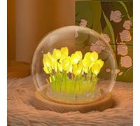 Pretty Tulips Lamps, Forever Flower Night Light - Battery Powered, 20 Romantic Yellow Tulip Flower Lamp, Cute Fairy Atmosphere Lights Bedroom Romantic Decor Gifts for Women Girl Couple Friend Children