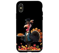 Pretty Turkey with Hat and Fall Pie for Thanksgiving Case for iPhone X/XS