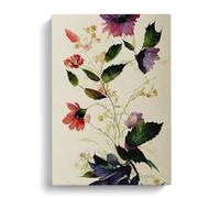 Pretty Watercolour Flowers No.1 Canvas Print | Gallery Wrapped 30mm Frame Wall Art | 30x20 inches | Ready to Hang | Modern Floral Picture | Living Room Bedroom Lounge Office