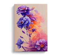 Pretty Watercolour Flowers No.2 Canvas Print | Gallery Wrapped 30mm Frame Wall Art | 30x20 inches | Ready to Hang | Modern Floral Picture | Living Room Bedroom Lounge Office