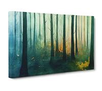 Pretty Watercolour Forest Vol.5 Canvas Wall Art Print Ready to Hang, Framed Picture for Living Room Bedroom Home Office Décor, 30x20 Inch (76x50 cm)