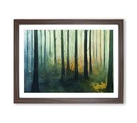 Pretty Watercolour Forest Vol.5 H1022 Framed Print for Living Room Bedroom Home Office Décor, Wall Art Picture Ready to Hang, Walnut A3 Frame (46 x 34 cm)