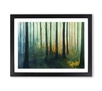 Pretty Watercolour Forest Vol.5 H1022 Framed Print for Living Room Bedroom Home Office Décor, Wall Art Picture Ready to Hang, Black A2 Frame (64 x 46 cm)