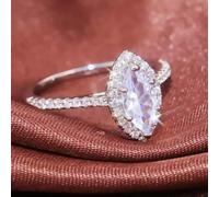 Pretty Wedding Marquise Cut Cubic Zircon 925 Silver Filled Ring Women Sz 6-10-8