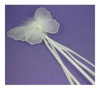 Pretty White Butterfly Fairy wand ,Decorated with silver glitter ,Ideal fancy dress, dressing up box, Christmas fairy ,Hen nights.