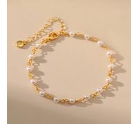 Pretty White Pearl Anklets For Women Gold Chain Beads Pendant Bag Plush Toys Accessories Lady Anklet Jewelry