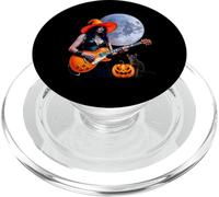 Pretty Witch Rocker Playing Electric Guitar With Cat PopSockets PopGrip for MagSafe