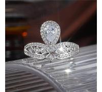 Pretty Women Wedding Party Jewelry Cubic Zircon 925 Silver Ring Sz 6-10-10-Style 3