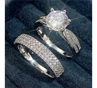Pretty Women Wedding Party Jewelry Cubic Zircon 925 Silver Ring Sz 6-10-7-Style 1