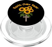 Pretty Women's Faith Over Fear Sunflowers Cross Joshua 1:9 PopSockets PopGrip for MagSafe