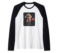 Pretty Xmas Elf in Box Arena Costume for Boxing Christmas Raglan Baseball Tee