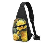 Pretty Yellow Rose Printed Chest Bag Sling Bag for Men Women, Outdoor Crossbody Fanny Packs Hiking Chest Packs Sport Daypacks