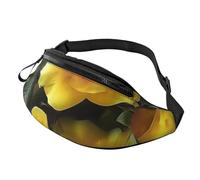 Pretty Yellow Rose Printed Fanny Pack for Men Women Crossbody Waist Bag Pack Bum Bag with Adjustable Strap for Hiking Running Travel Cycling