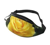 Pretty Yellow Rose Printed Waist Bag with Headphone Jack, Personalized Bumbags Fanny Packs Unisex Running Hiking Crossbody Bags for Men Women