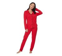 PRETTY YOU London Bamboo Breathable Pyjama Set (UK, Numeric, 16, Regular, Regular, Red)