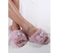 Pretty You London Women's Anya Slider Slippers in Pink | Size: 3-4 Pretty You London Pink 3-4