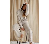 Pretty You London Women's Cosy Chevron Lounge Suit in Light Stone | Size: 12-14 Pretty You London Light Stone 12-14