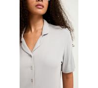 Pretty You London Women's EcoVero Ribbed Shirt Capri Set in Grey - UK 8 - Grey