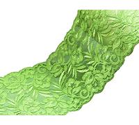 PrettyBoutique 1 Yard of 15cm Wide Elastic Stretch Lace Trim Ribbon Fabric Crafts Sewing DIY (Green)