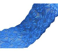 PrettyBoutique 1 Yard of 15cm Wide Elastic Stretch Lace Trim Ribbon Fabric Crafts Sewing DIY (Royal Blue)