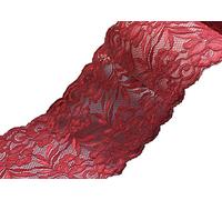 PrettyBoutique 1 Yard of 15cm Wide Elastic Stretch Lace Trim Ribbon Fabric Crafts Sewing DIY (Wine)