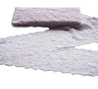 PrettyBoutique 1 Yard of 8cm Wide Elastic Stretch Lace Trim Ribbon Fabric Crafts Sewing DIY (White)