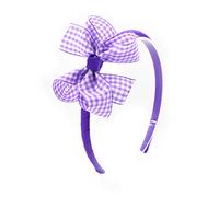 PrettyBoutique Girls School Gingham Bow Knot Alice Band Headband (Purple)