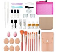 PrettyCare 38 pcs Mini Makeup Containers Set, Birthday Gifts for Women, Her, Mom, Travel Size Bottles Kits with Brushes, Mini Dropper Bottles, Spray Bottles, Lip Tubes for Skincare & Essential Oil
