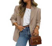 PRETTYGARDEN 2025 Blazers for Women Business Casual Long Sleeve Lapel Open Front Suit Jacket Work Blazer with Pockets, Camel, L