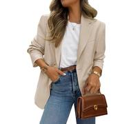 PRETTYGARDEN 2026 Blazers for Women Business Casual Long Sleeve Lapel Open Front Suit Jacket Work Blazer with Pockets, Beige Apricot, S